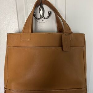 Coach Caramel Leather Tote with Top Handles